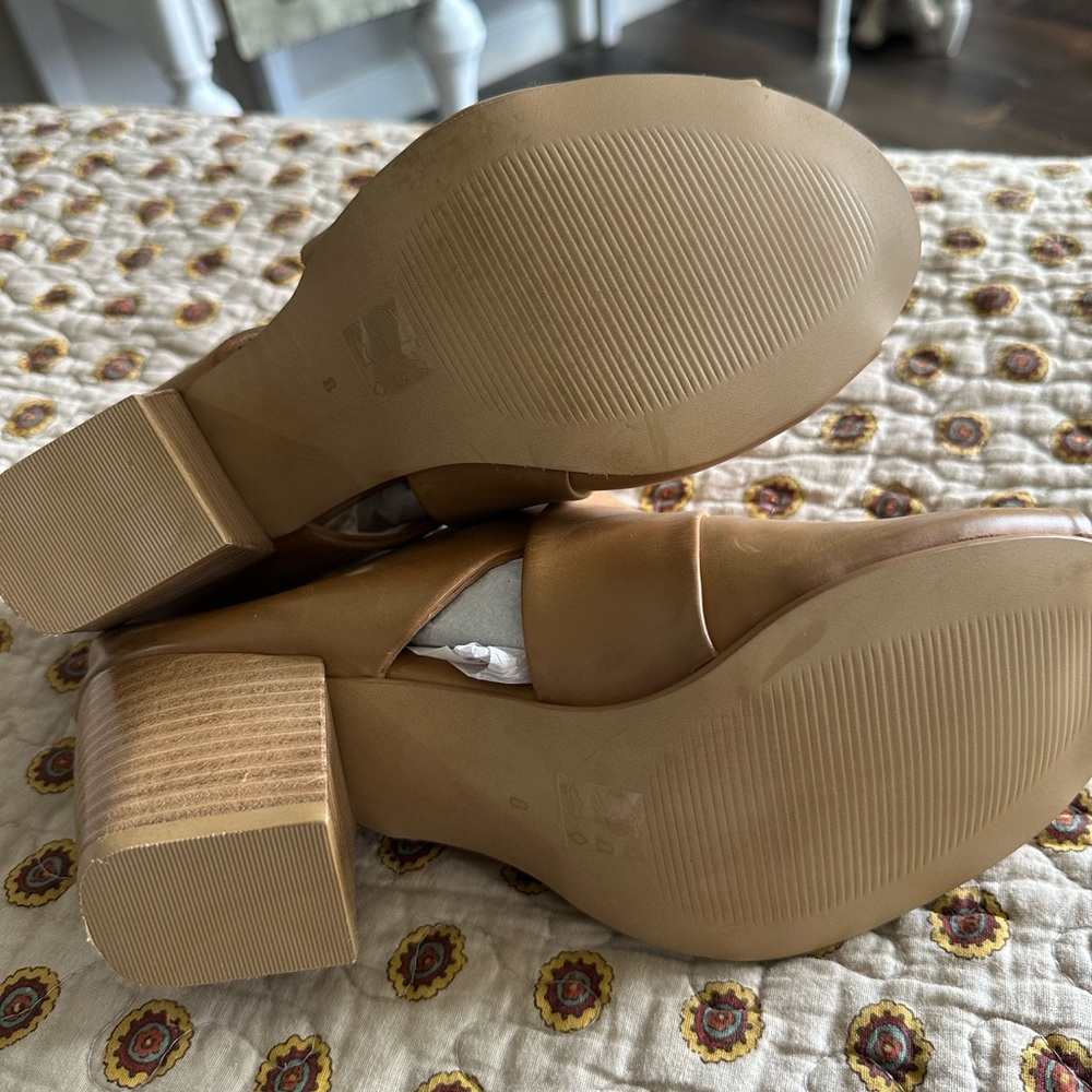Slayte Footwear Miranda Tan Leather Mule Sandal Size 8 - Picture 7 of 8